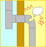 煙突がはずれている・穴があいている